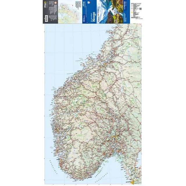 Norge Calazo Bil- og turistkart 1:1 000 000 