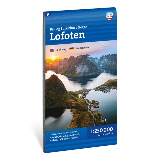 Lofoten Calazo Bil- og turistkart 1:250 000 