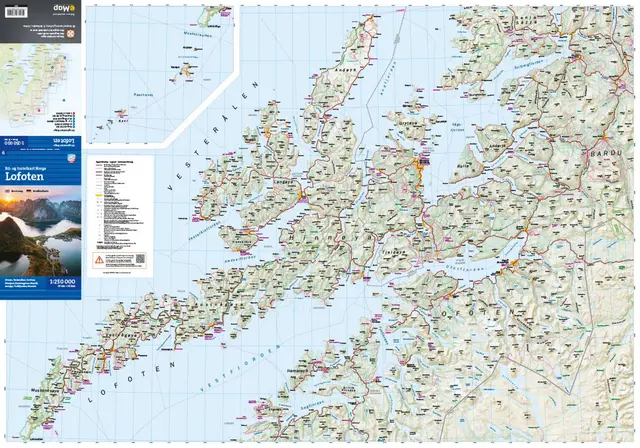 Lofoten Calazo Bil- og turistkart 1:250 000 