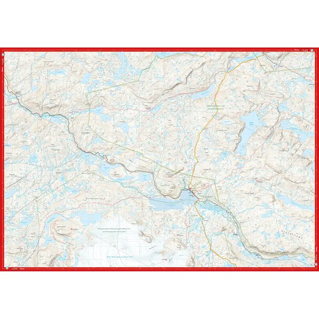 Aurlandsdalen Finse Calazo Høyfjellskart 1:25 000 