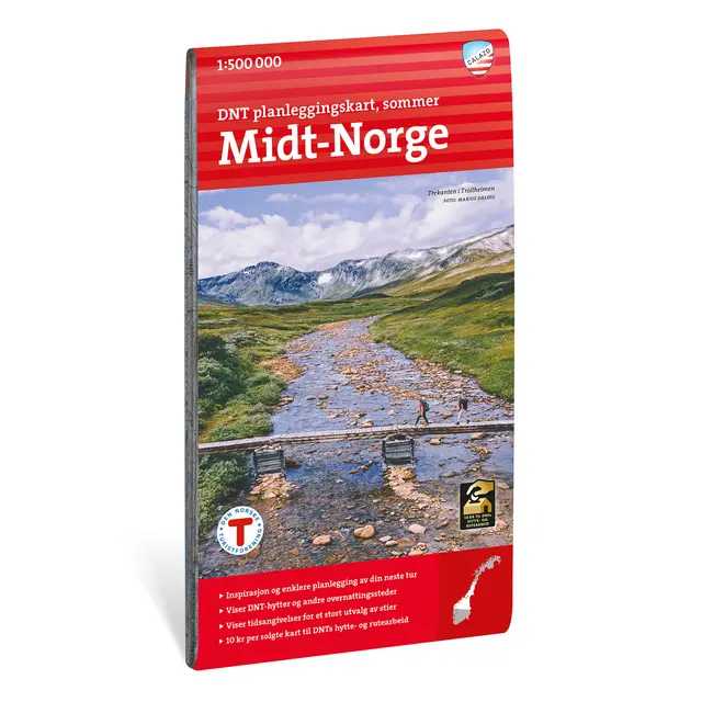 Planleggingskart Midt-Norge Calazo Planleggingskart 1:500 000 Sommer 