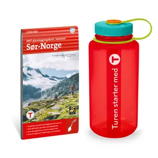 Gavepakke God tur DNT Gavepakke kart S&#248;r-Norge og flaske