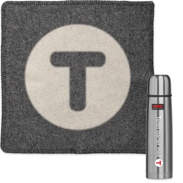 Gavepakke Pust i bakken DNT Gavepakke thermos og sitteunderlag 