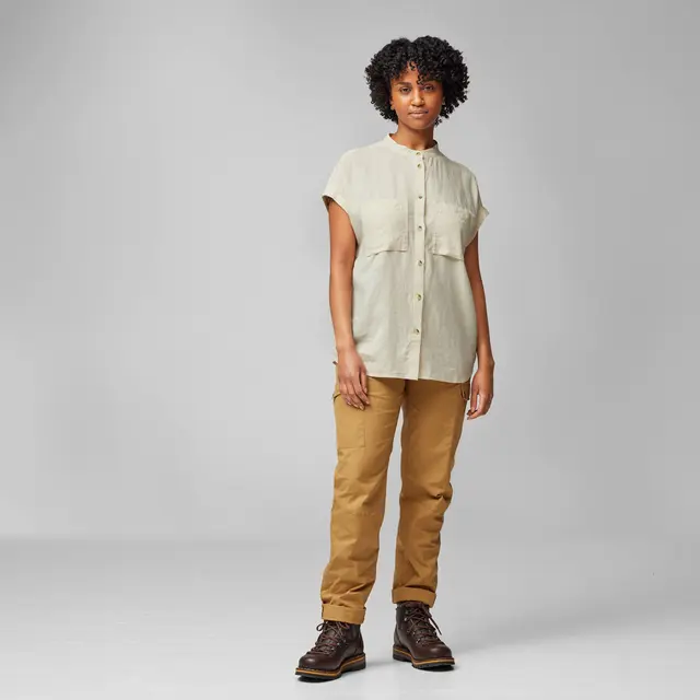 Skjorte til dame M Fjällräven Övik Hemp Shirt SS W M 113 