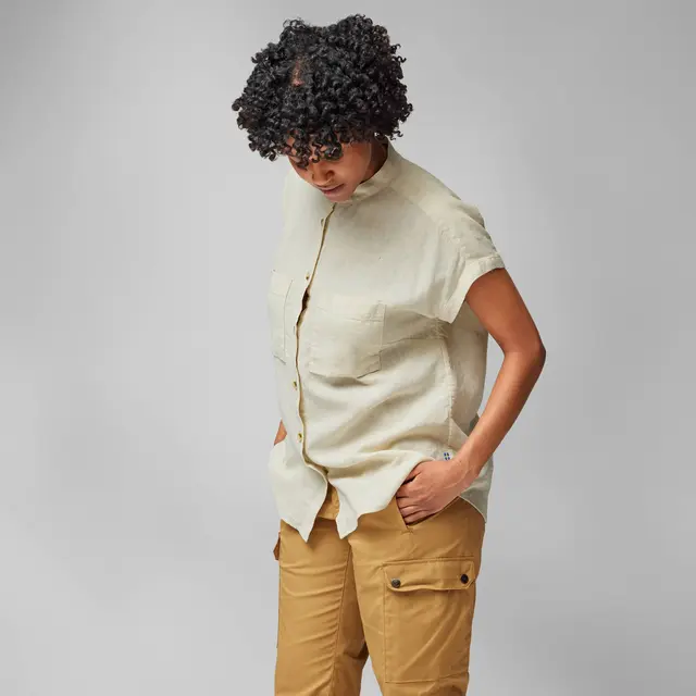 Skjorte til dame M Fjällräven Övik Hemp Shirt SS W M 113 