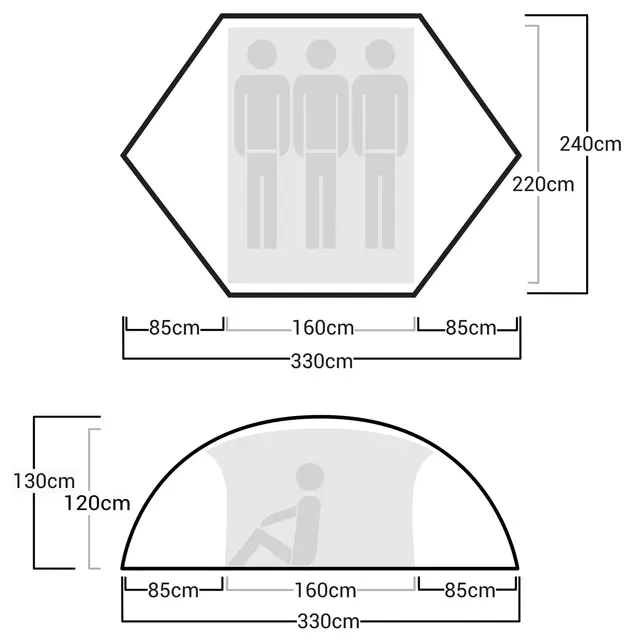 Kuppeltelt til 3 Helsport Adventure Reinsfjell SL 3 Dome 