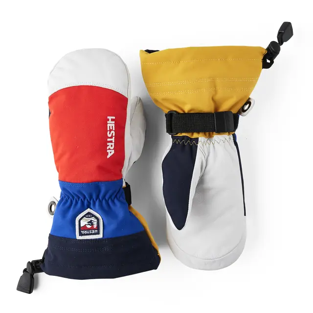 Skivotter til junior 4–5 år Hestra Army Leather Heli Ski Mitt Jr 3 5 
