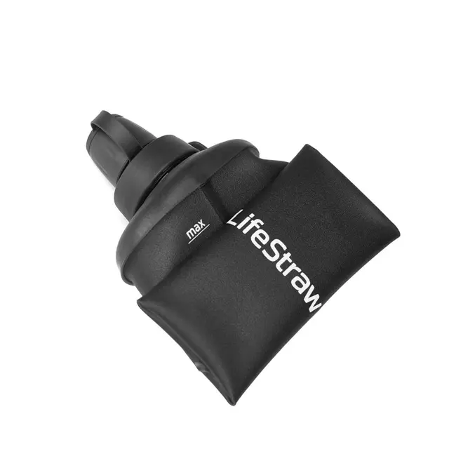 Klemmeflaske med vannrenser Lifestraw Peak Squeeze 650 ml  DarkGrey 