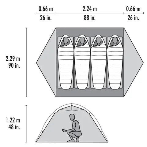 Kuppeltelt til 4 MSR Elixir 4