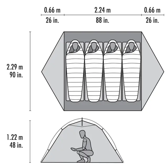 Kuppeltelt til 4 MSR Elixir 4 