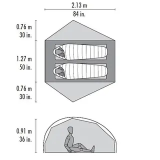 Kuppeltelt til 2 MSR Freelite 2