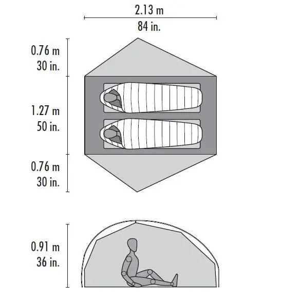 Kuppeltelt til 2 MSR Freelite 2 