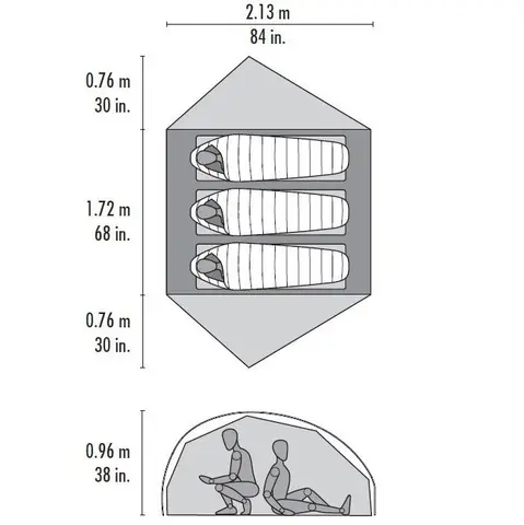 Kuppeltelt til 3 MSR Freelite 3