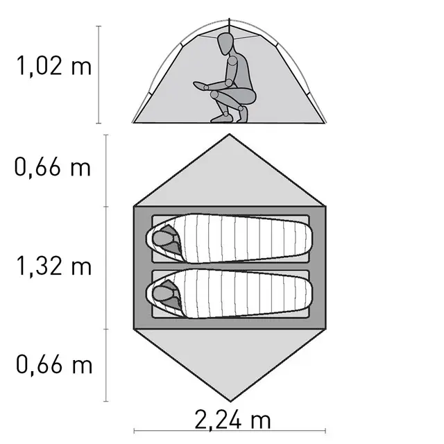 Kuppeltelt til 2 MSR Hubba Hubba LT 2 