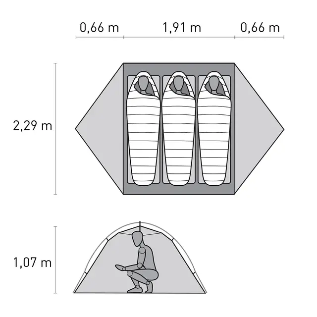Kuppeltelt til 3 MSR Hubba Hubba LT 3 