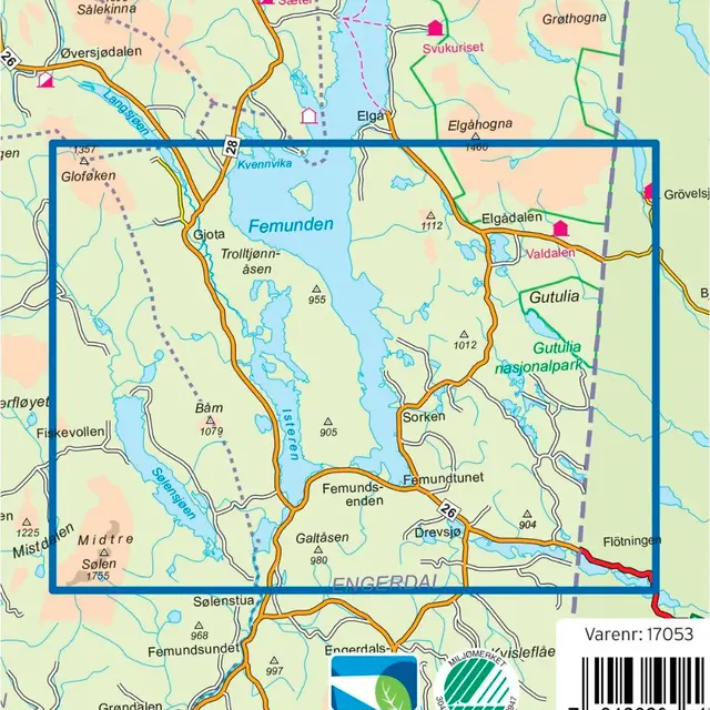 Femunden Sør Nordeca Turkart Pro 1:50 000 17053 