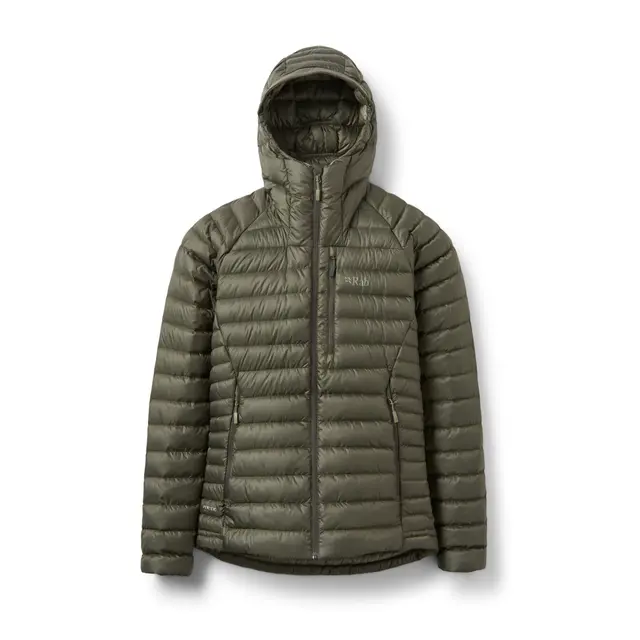 Dunjakke til dame S Rab Microlight Alpine Jacket W 10 Army 