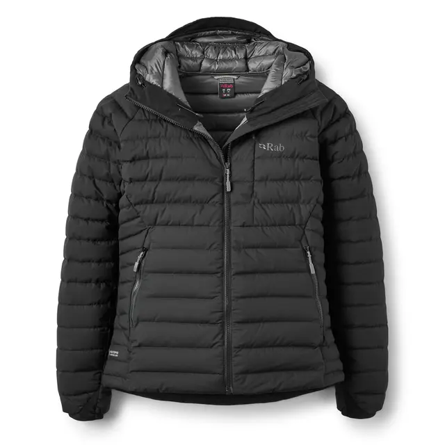 Dunjakke til dame XS Rab Microlight Windstopper Hoody W 8 Bla 